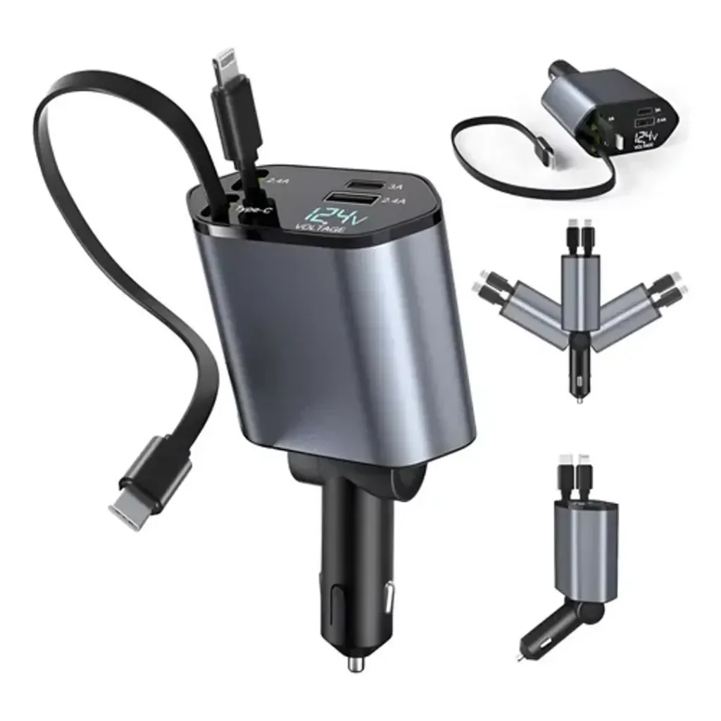 CARGADOR CELULAR CARRO 12V CABLE RETRACTIL IPHONE TIPO C.webp