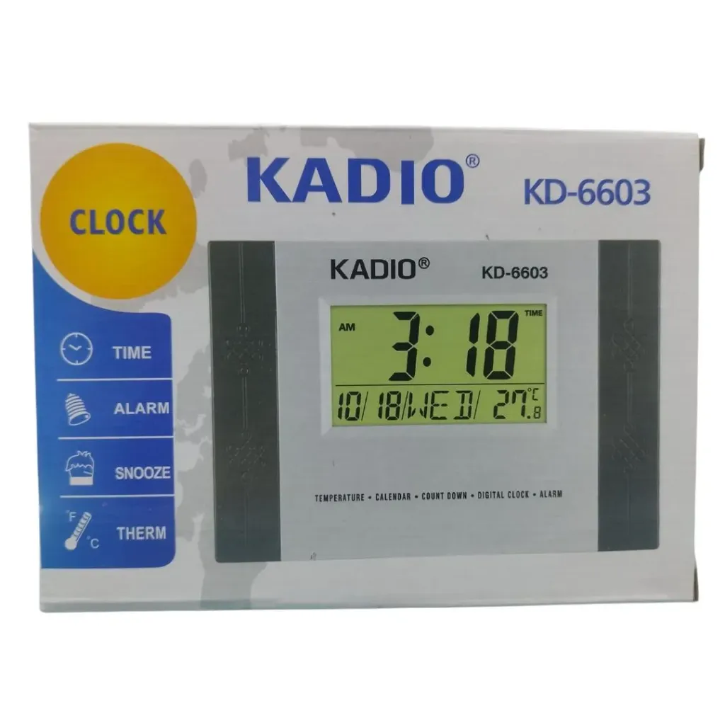 RELOJ DESPERTADOR PARED KADIO KD-6603